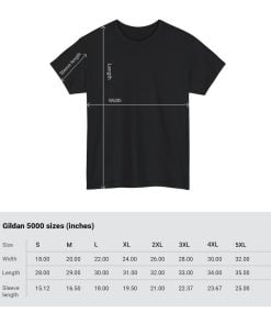 Size chart Gildan 5000