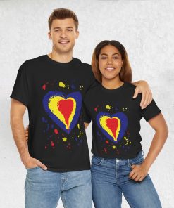 Romanian Flag Heart T-shirt