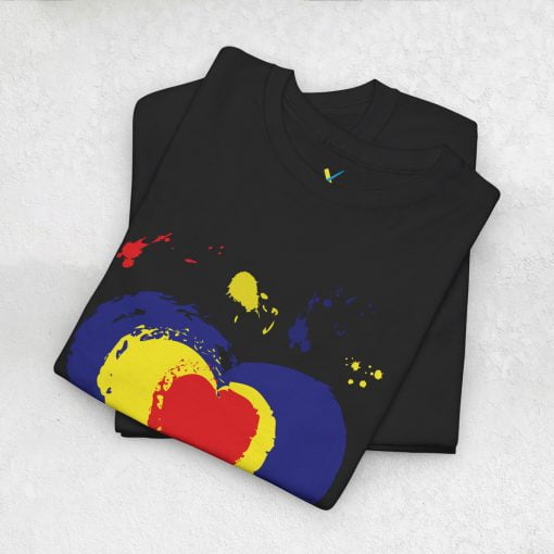 Romanian Flag Heart T-shirt